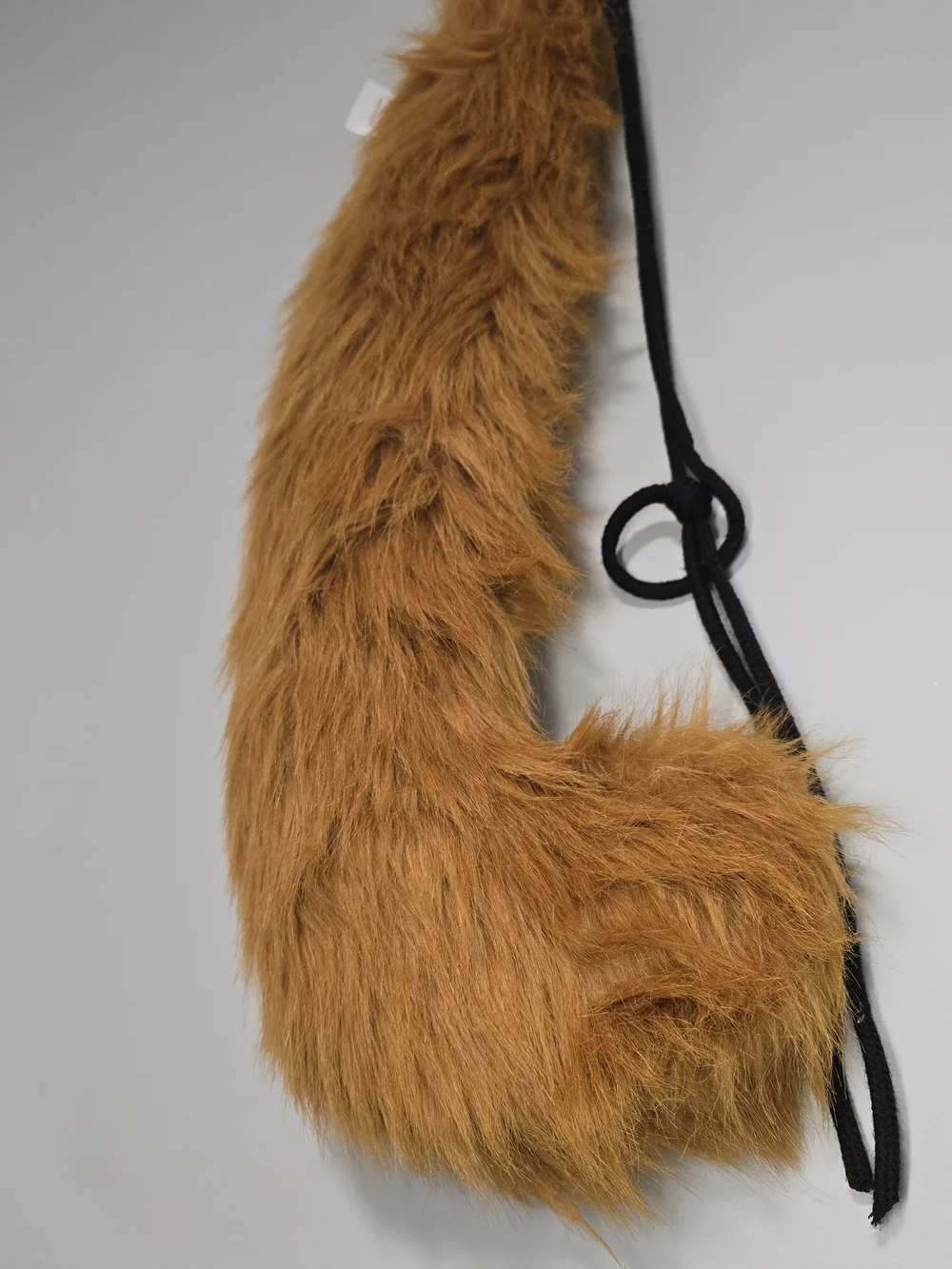 Faux Fur Tail Mustard Cat Costume Accessorie. With Waist Drawstring Fits Most.